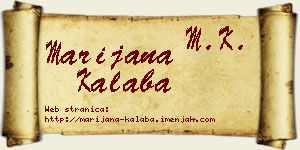 Marijana Kalaba vizit kartica